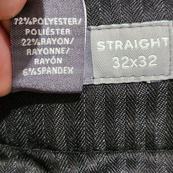 Van Heusen Flex Dress Pants Size 32x32 Gray Color Flat Front Straight - Picture 8 of 9
